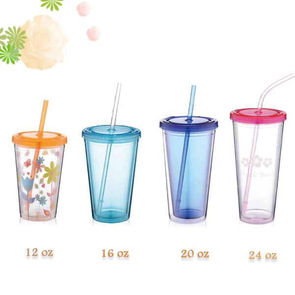 Wholesale Plastic Tumbler with Straw
