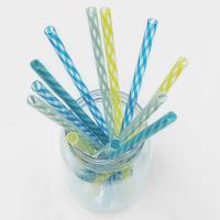 Clear Drinking Straw with Spiral Stripe